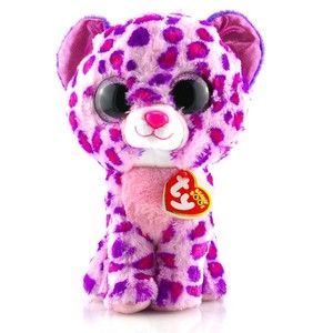 TY Beanie Boos 9" Glamour the Pink Leopard Glitter Eyes